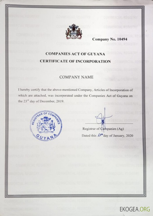 Certificat de constitution en Guyane